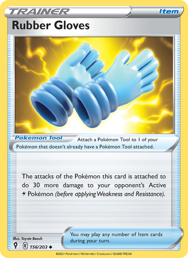 Rubber Gloves (156/203) Reverse Holo card image