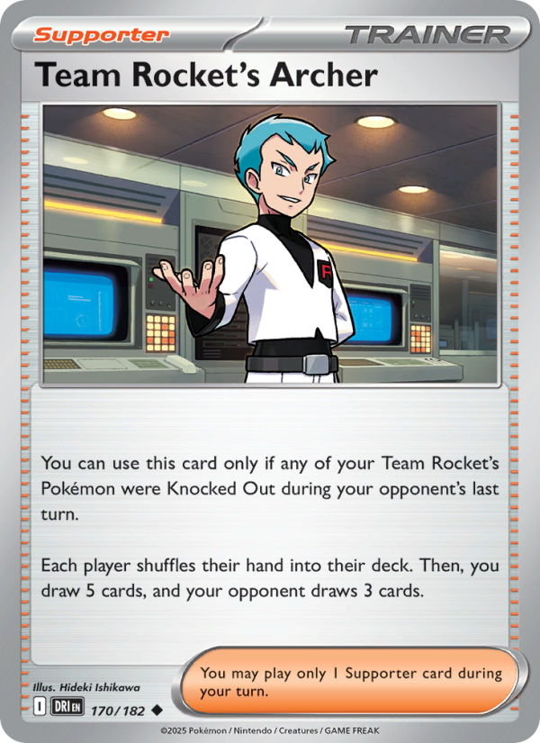 Team Rocket's Archer (170/182) Reverse Holo card image