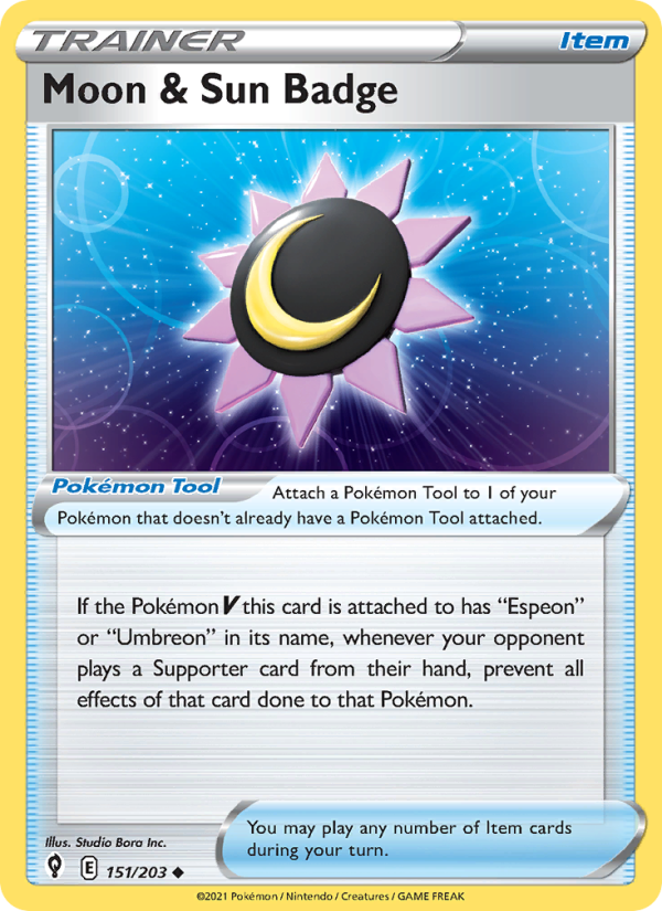 Moon & Sun Badge (151/203) Reverse Holo card image