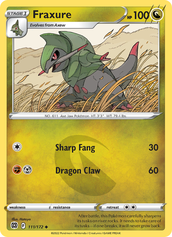 Fraxure (111/172) Reverse Holo card image