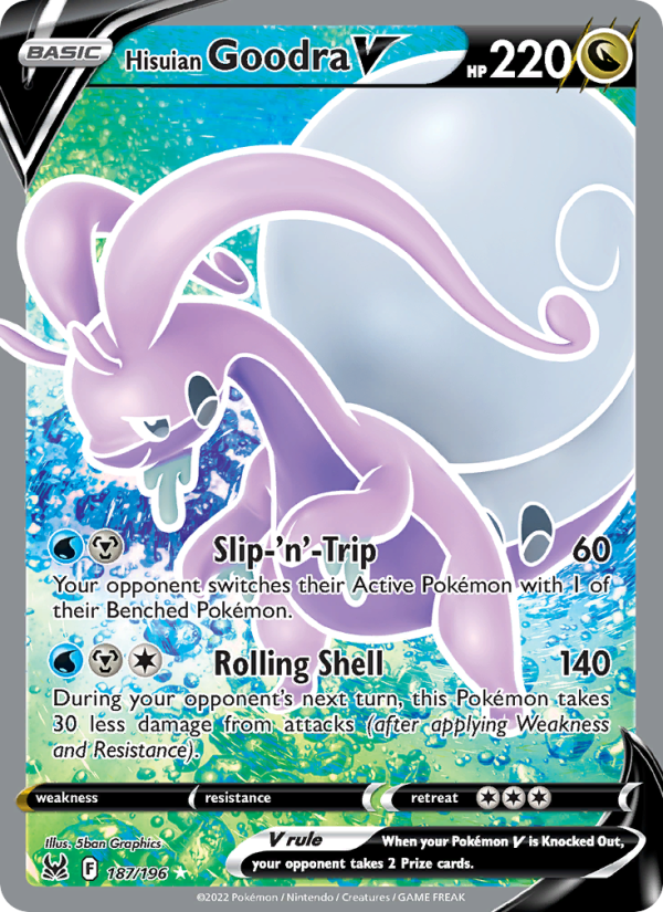 Hisuian Goodra V (187/196) Holographic card image