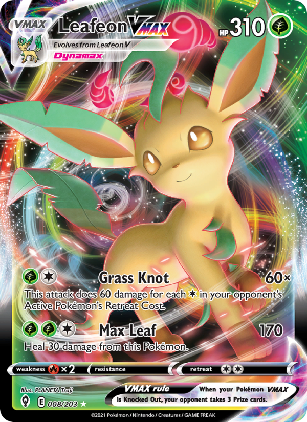 Leafeon VMAX (008/203) Holographic card image