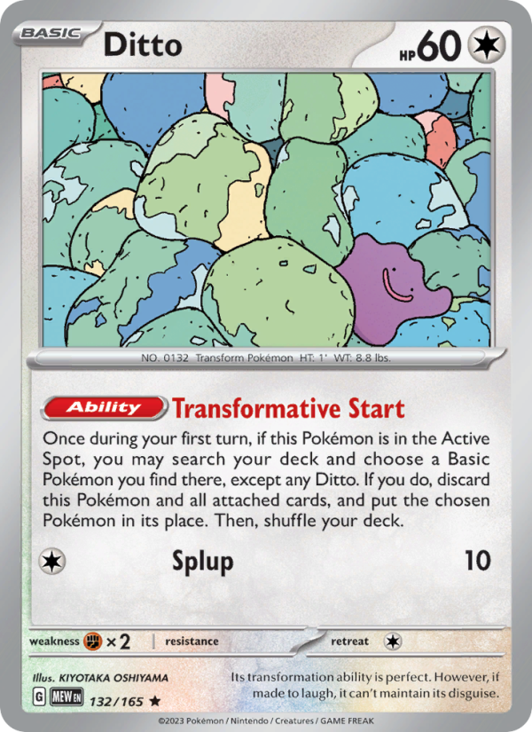 Ditto (132/165) Reverse Holo card image