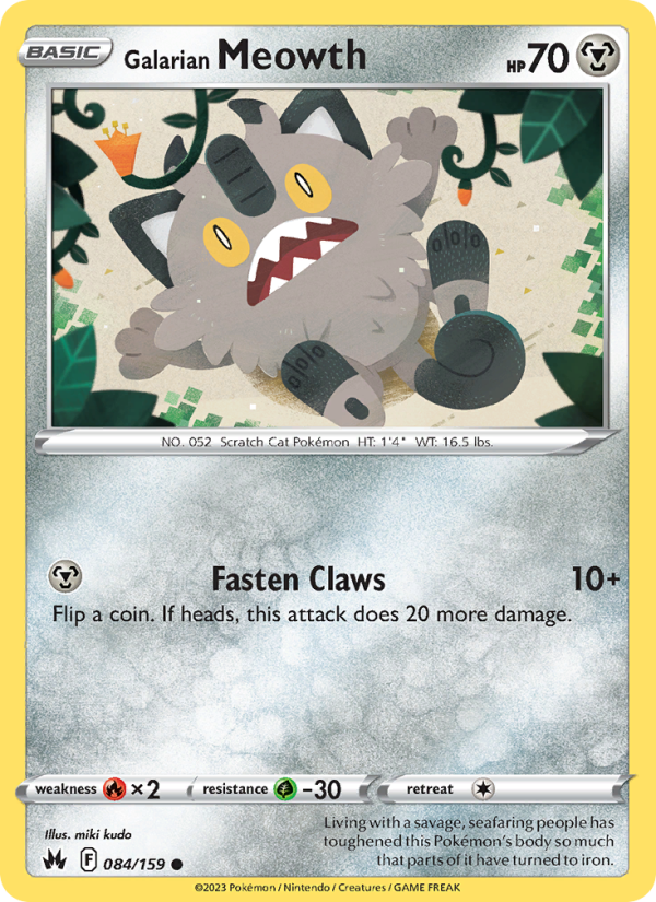 Galarian Meowth (084/159) Reverse Holo card image