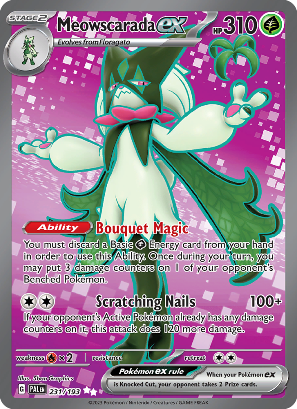 Meowscarada ex (231/193) Holographic card image