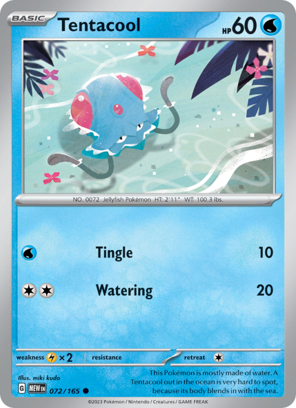 Tentacool (072/165) Reverse Holo card image