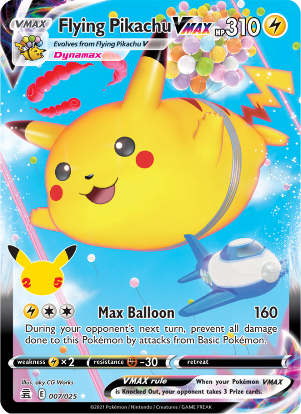 Flying Pikachu VMAX (007/25) Holographic card image