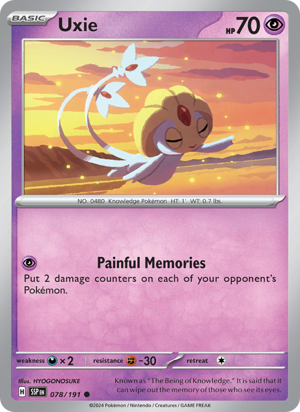 Uxie (078/191) Reverse Holo card image