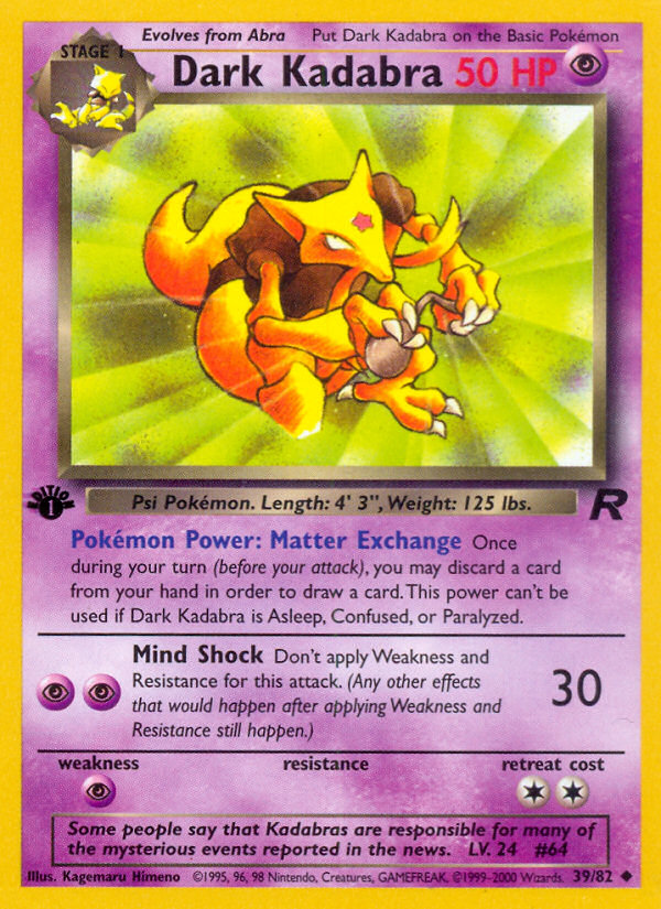Dark Kadabra (039/82) Reverse Holo card image