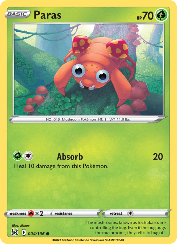 Paras (004/196) Reverse Holo card image
