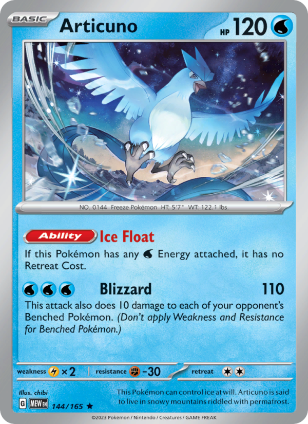 Articuno (144/165) Reverse Holo card image