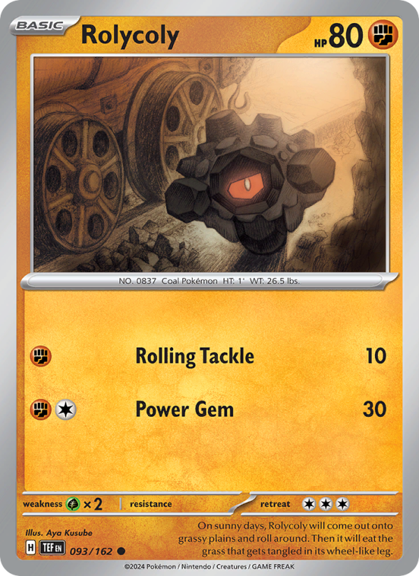 Rolycoly (093/162) Reverse Holo card image