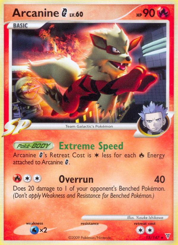 Arcanine G (015/147) Reverse Holo card image