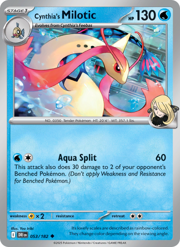 Cynthia's Milotic (053/182) Reverse Holo card image