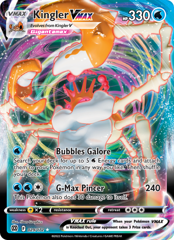Kingler VMAX (029/172) Holographic card image