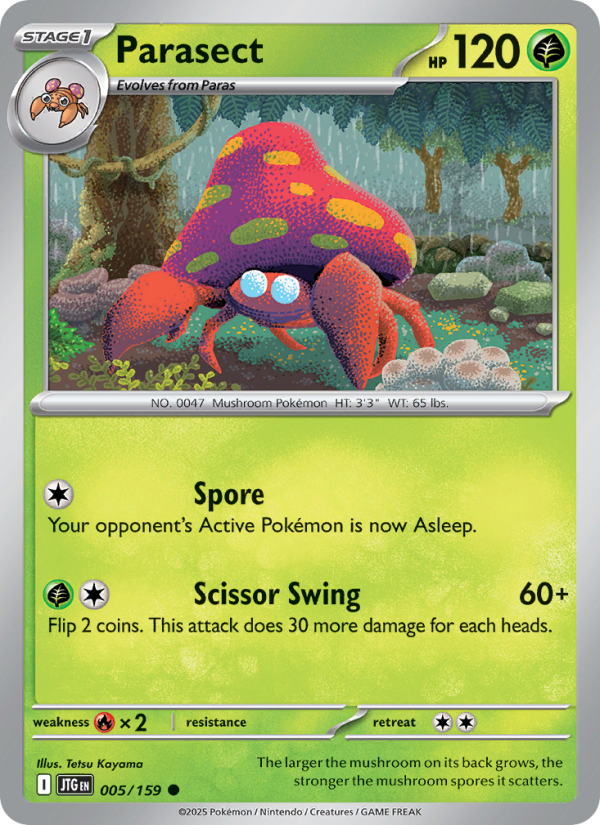 Parasect (005/159) Reverse Holo card image
