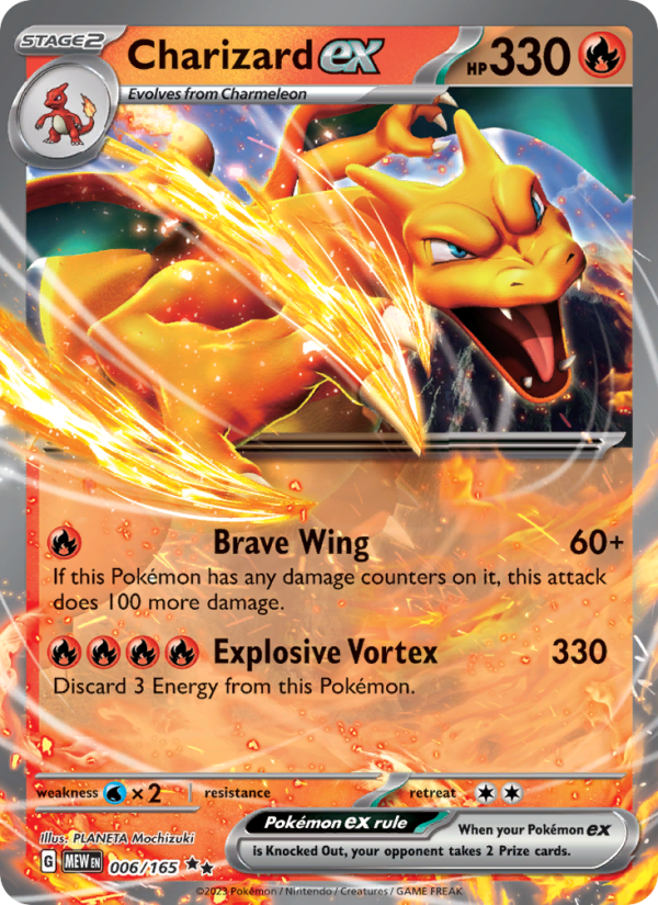 Charizard ex (006/165) Holographic card image
