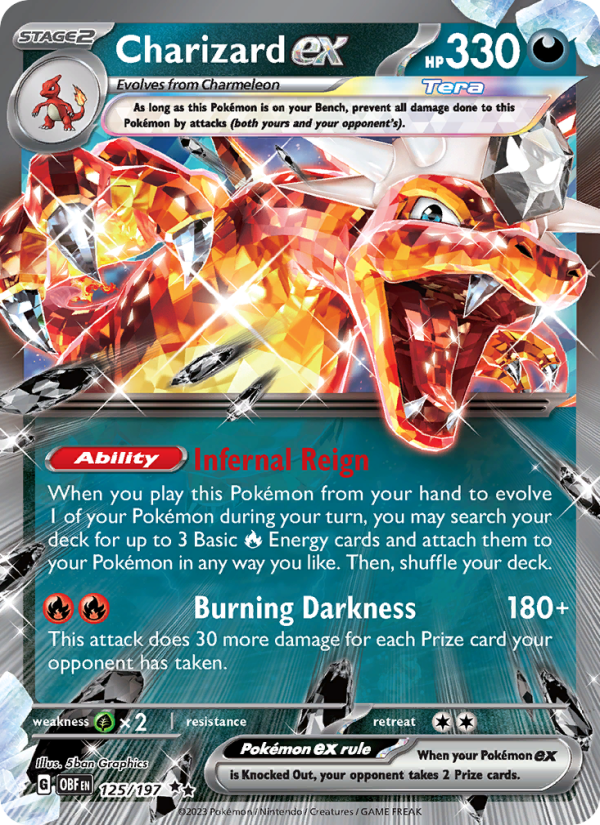 Charizard ex (125/197) Holographic card image