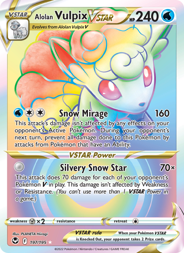 Alolan Vulpix VSTAR (197/195) Holographic card image