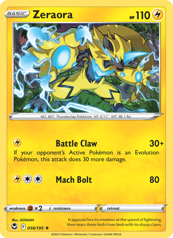 Zeraora (056/195) Reverse Holo card image