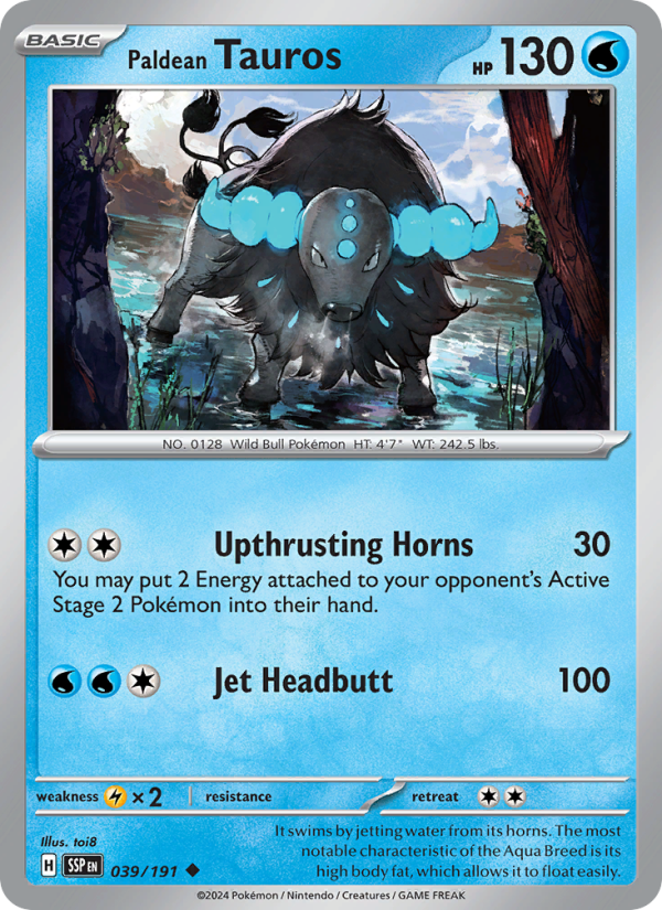 Paldean Tauros (039/191) Reverse Holo card image