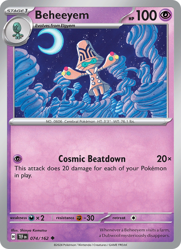 Beheeyem (074/162) Reverse Holo card image