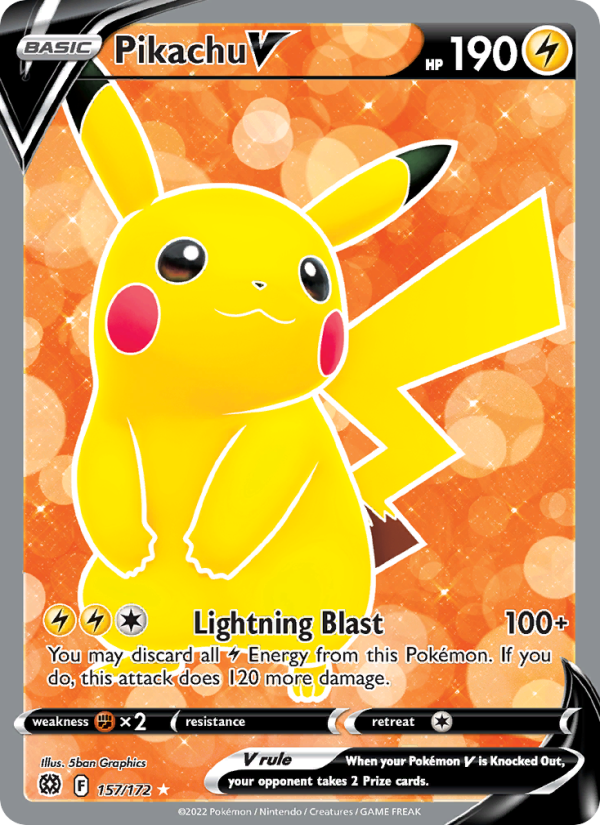 Pikachu V (157/172) Holographic card image