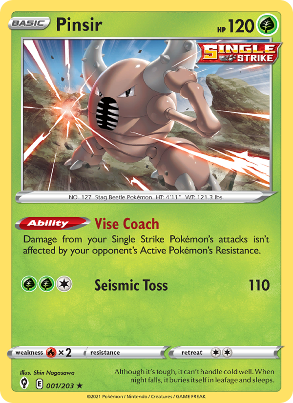 Pinsir (001/203) Reverse Holo card image