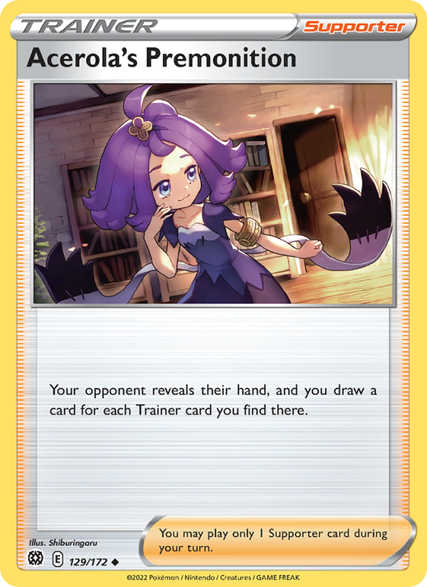 Acerola's Premonition (129/172) Reverse Holo card image