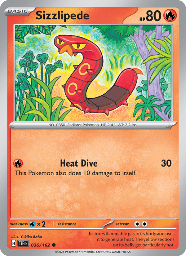 Sizzlipede (036/162) Reverse Holo card image
