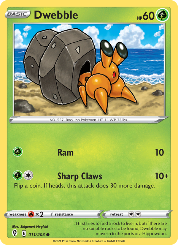 Dwebble (011/203) Reverse Holo card image