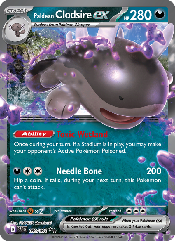 Paldean Clodsire ex (059/91) Holographic card image