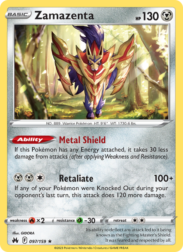 Zamazenta (097/159) Reverse Holo card image
