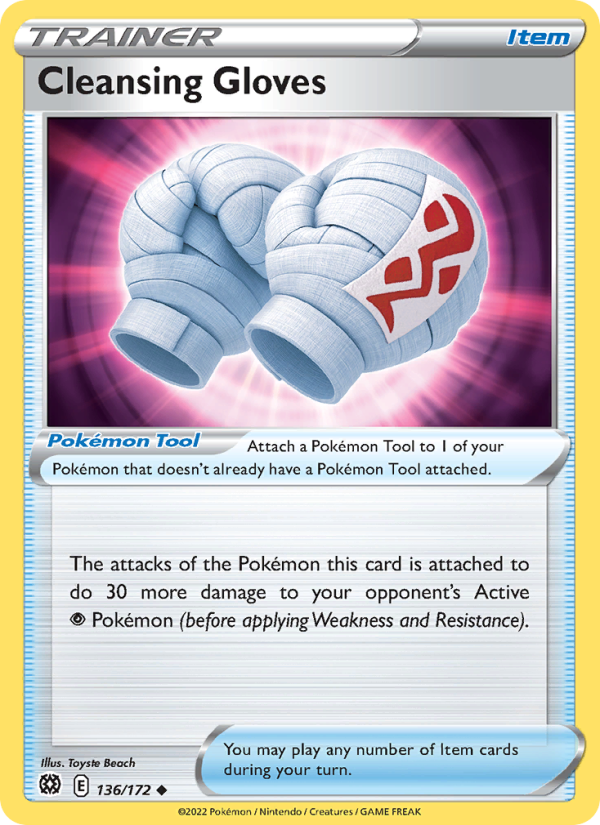 Cleansing Gloves (136/172) Reverse Holo card image