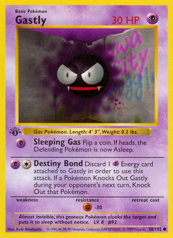 Gastly (050/102) Reverse Holo card image