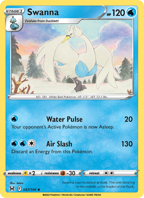 Swanna (047/196) Reverse Holo card image