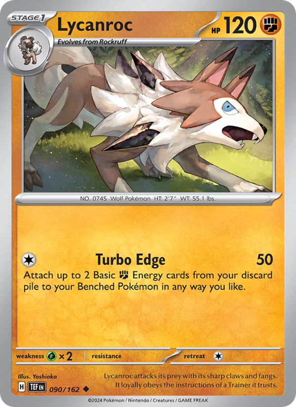 Lycanroc (090/162) Reverse Holo card image