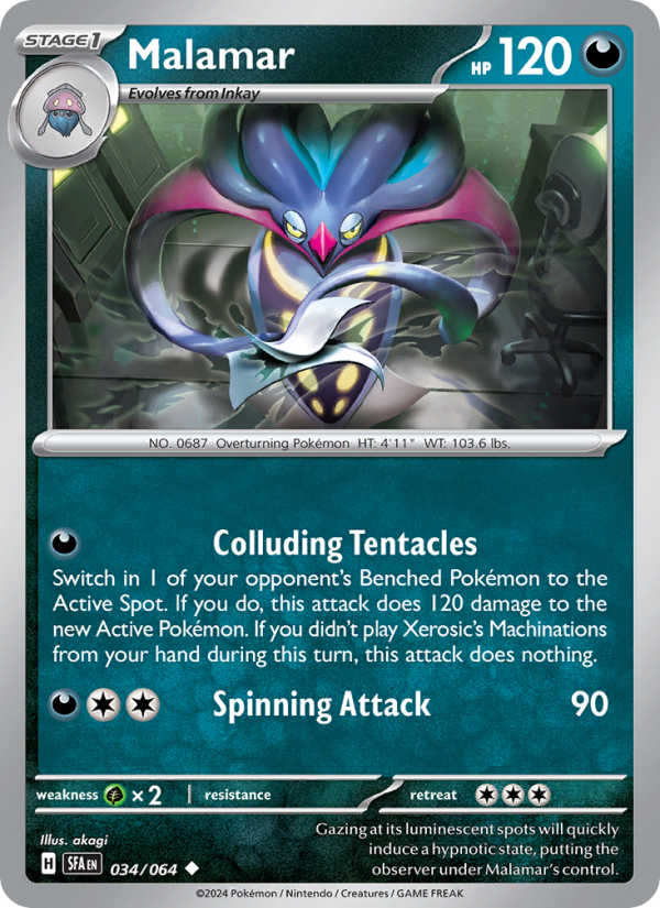 Malamar (034/64) Reverse Holo card image