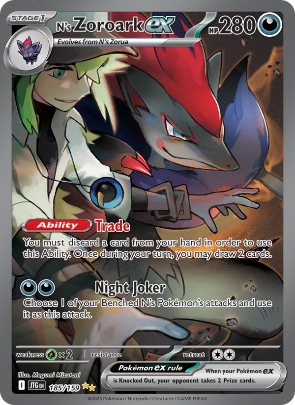 N's Zoroark ex (185/159) Reverse Holo card image