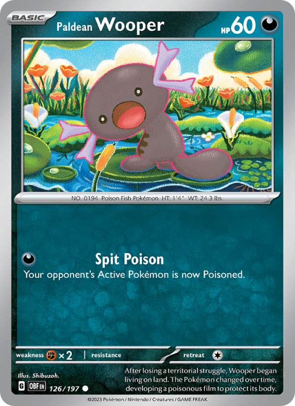 Paldean Wooper (126/197) Reverse Holo card image