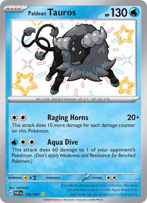 Paldean Tauros (120/91) Holographic card image