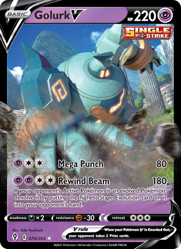 Golurk V (070/203) Holographic card image