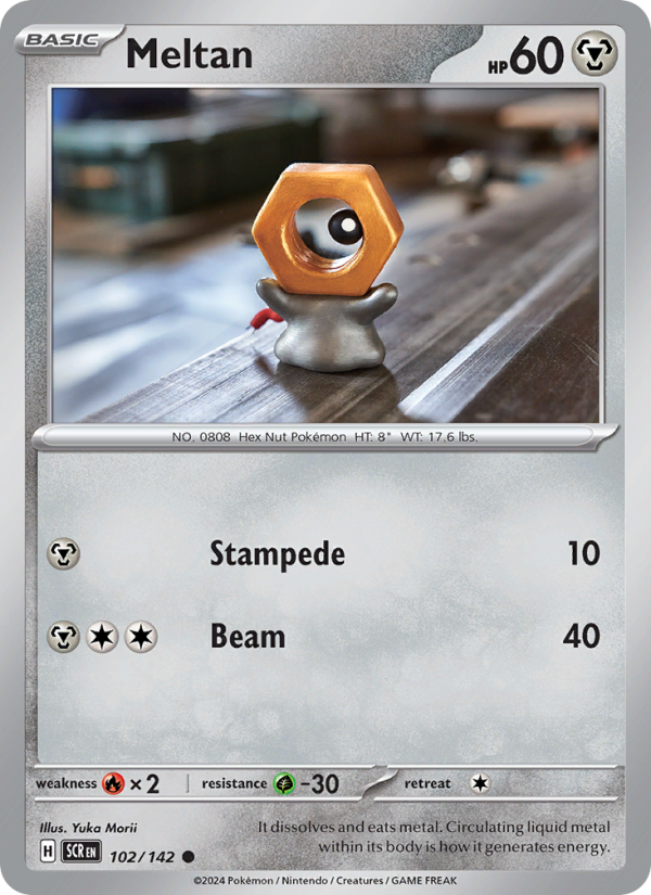 Meltan (102/142) Reverse Holo card image