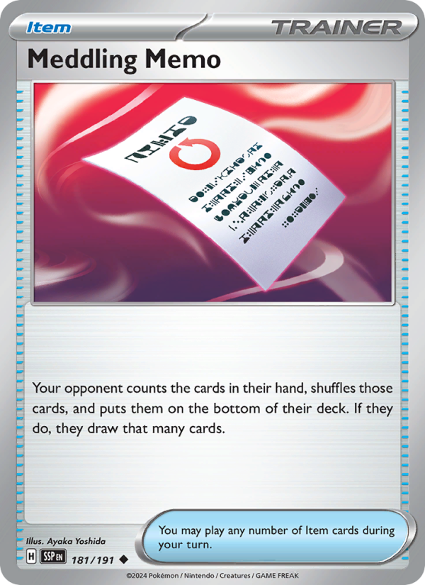Meddling Memo (181/191) Reverse Holo card image