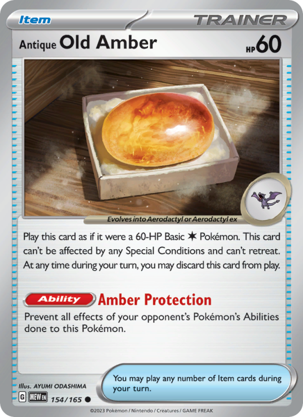 Antique Old Amber (154/165) Reverse Holo card image