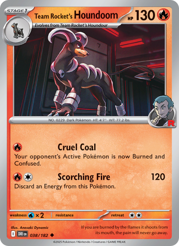 Team Rocket's Houndoom (038/182) Reverse Holo card image