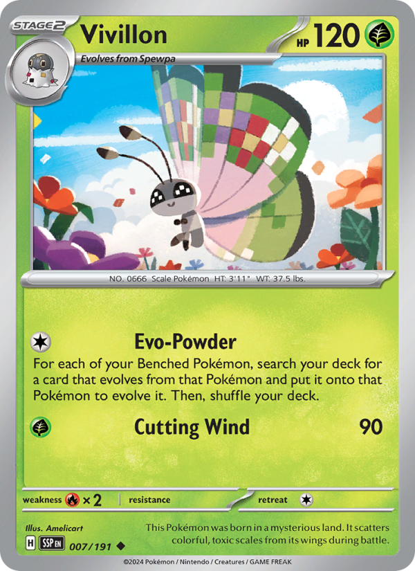 Vivillon (007/191) Reverse Holo card image