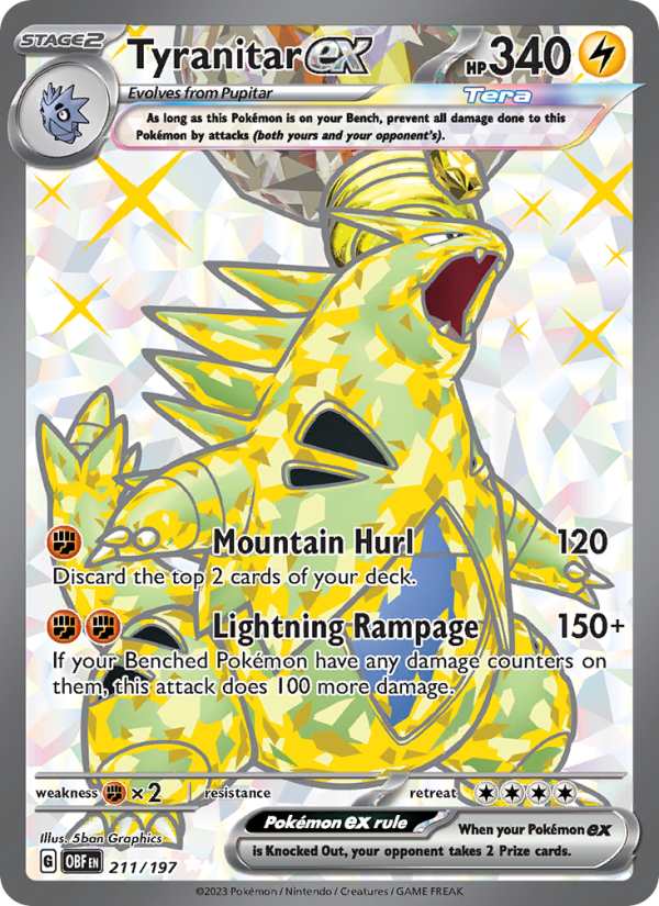 Tyranitar ex (211/197) Holographic card image