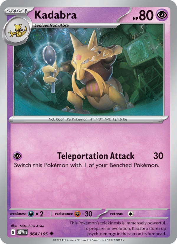 Kadabra (064/165) Reverse Holo card image
