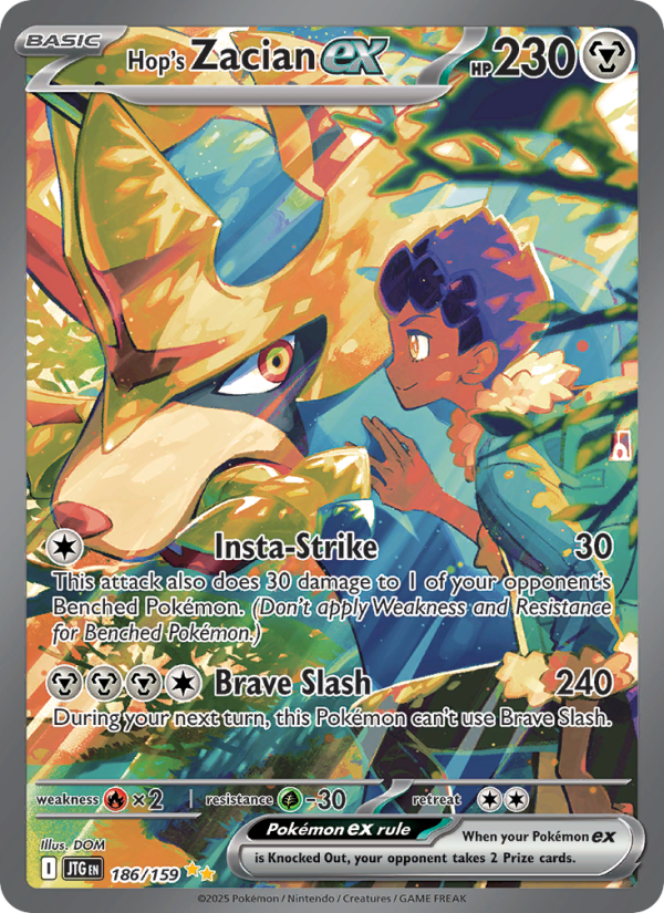 Hop's Zacian ex (186/159) Reverse Holo card image